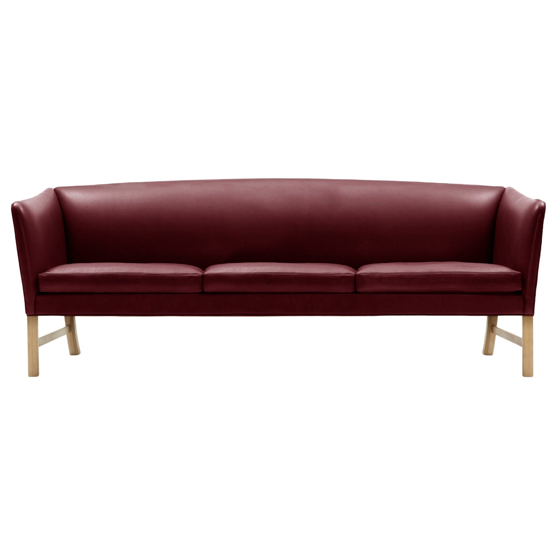 Carl Hansen OW603 Sofa by Ole Wanscher in SIF 93 Leather with Oak Legs