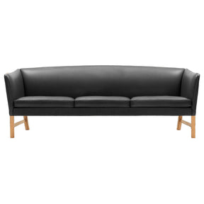 Carl Hansen OW603 Sofa by Ole Wanscher in Thor 301 Black Leather with Oak Legs