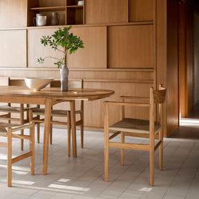 Carl Hansen Wegner CH37 Shaker Arm Chair Oak Oil with Dining Table in Børge Mogensen's house