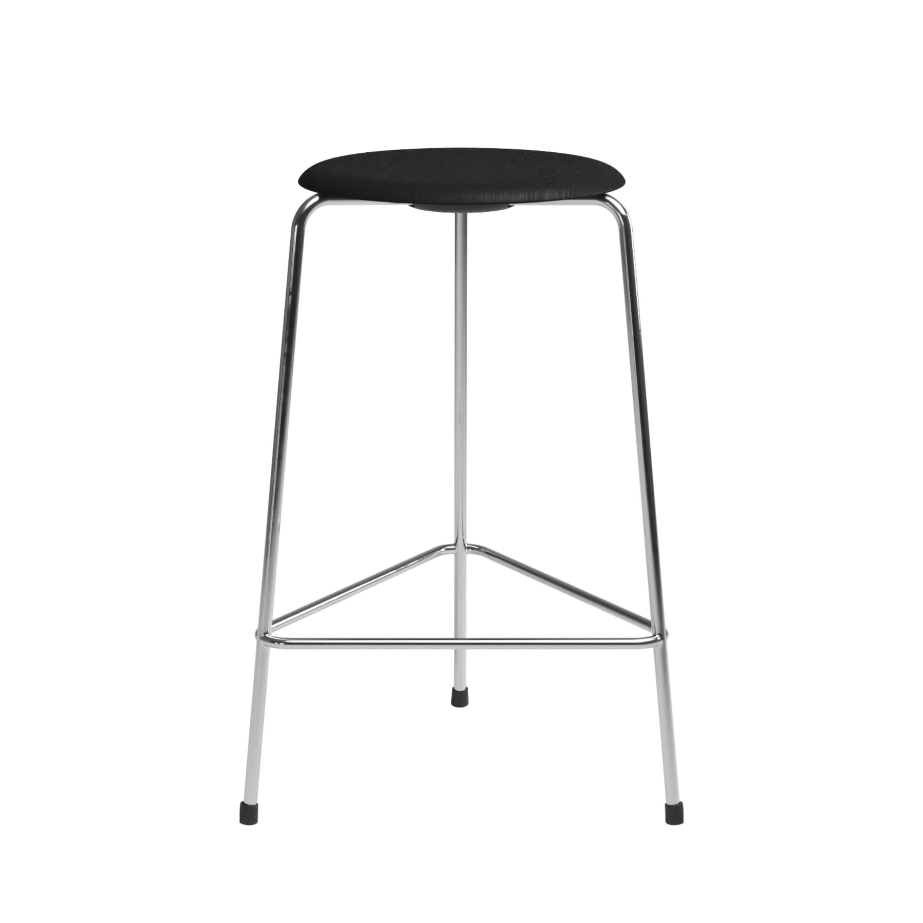 Fritz Hansen Arne Jacobsen High Dot Counter Stool Black Ash Veneer
Polished Chrome