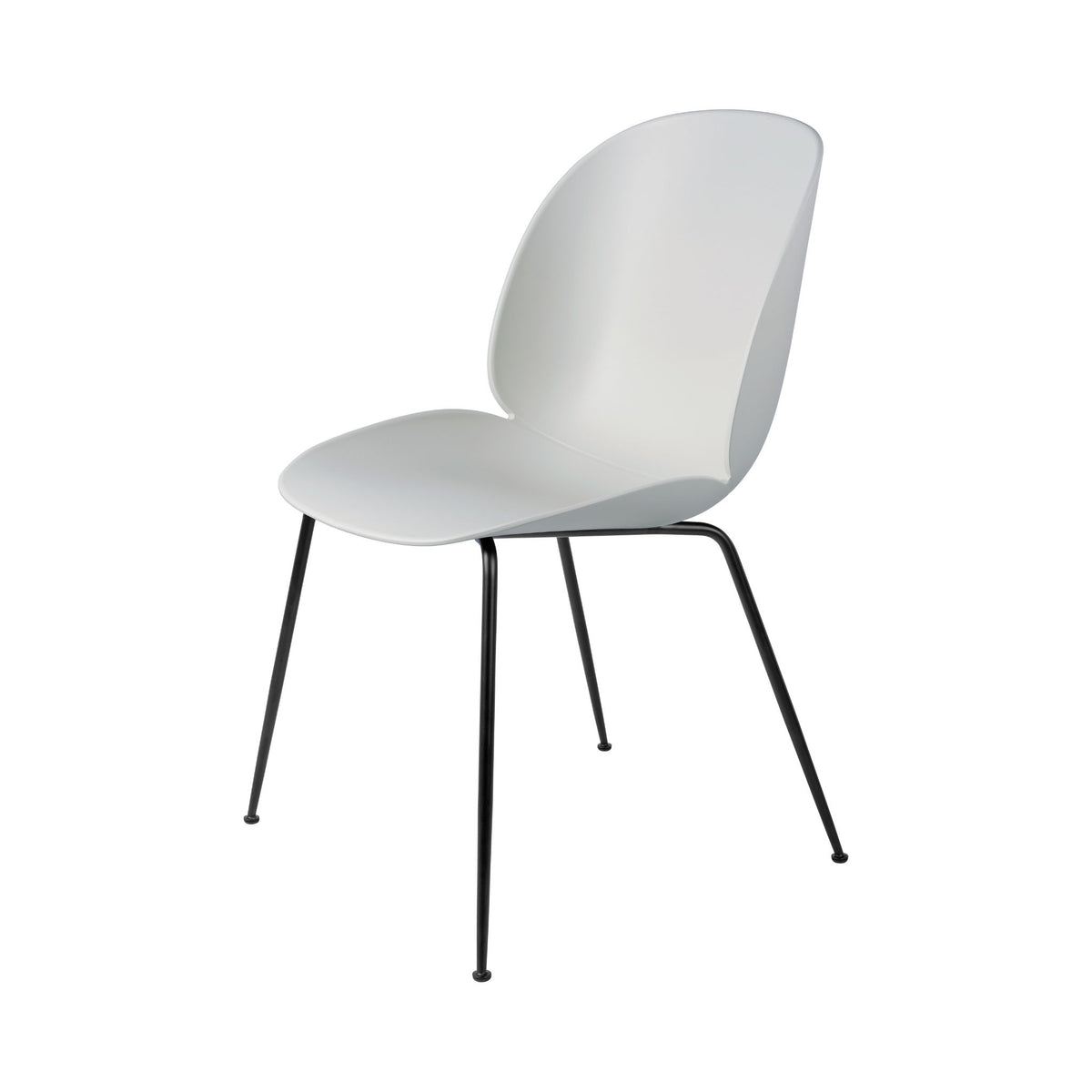 GUBI Beetle Dining Chair Recycled Plastic Lunar Grey Black Base