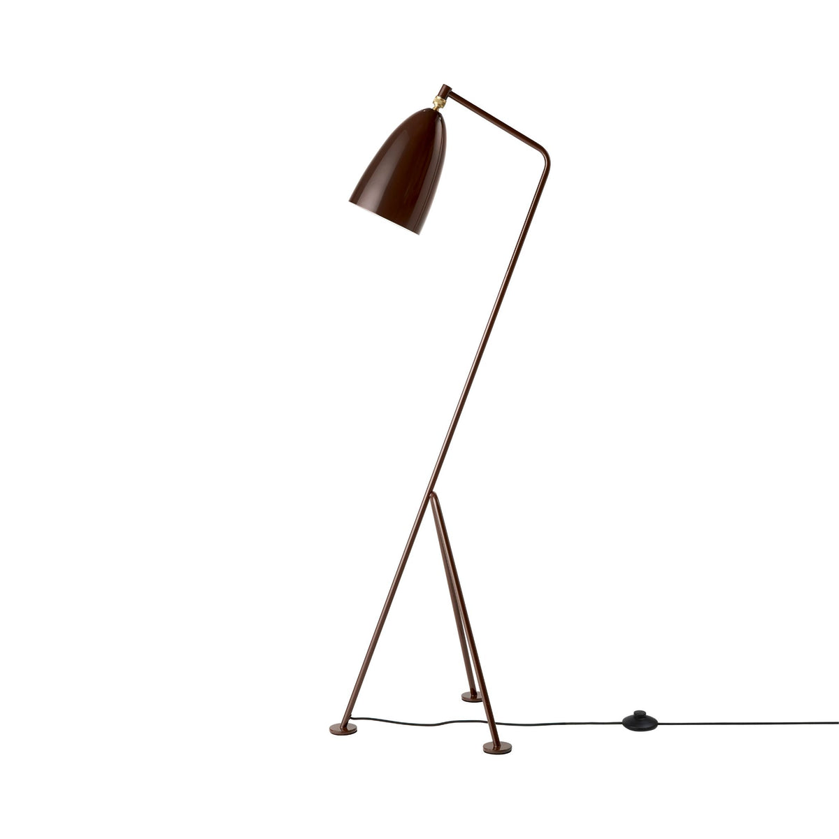 Gubi Grasshopper Floor Lamp Glossy Walnut Brown