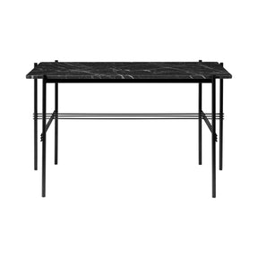 GUBI TS Desk by Gam Fratesi Black Nero Marquina Marble Top Black Base Front