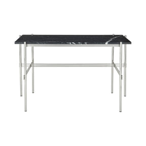 GUBI TS Desk by Gam Fratesi Black Nero Marquina Marble Top Polished Steel Base