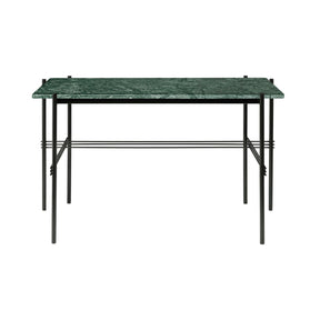 GUBI TS Desk by Gam Fratesi Green Guatemala Marble Top Black Base Front