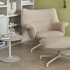 Muuto Doze Swivel Lounge Chair and Ottoman with Soft Side Table in Copenhagen Showroom