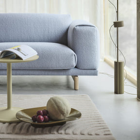 Muuto Rest Sofa Light Blue Arm Detail in Living Room with Relevo Rug