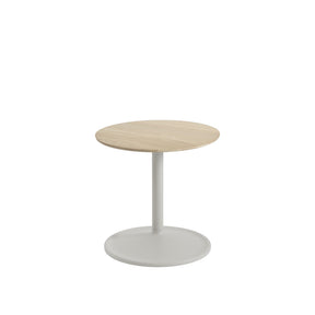 Muuto Soft Side Table Solid Oak Top Grey Base 16.1"w x 15.7"h