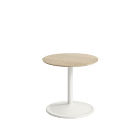 Muuto Soft Side Table Solid Oak Top Off White Base 16.1"w x 15.7"h