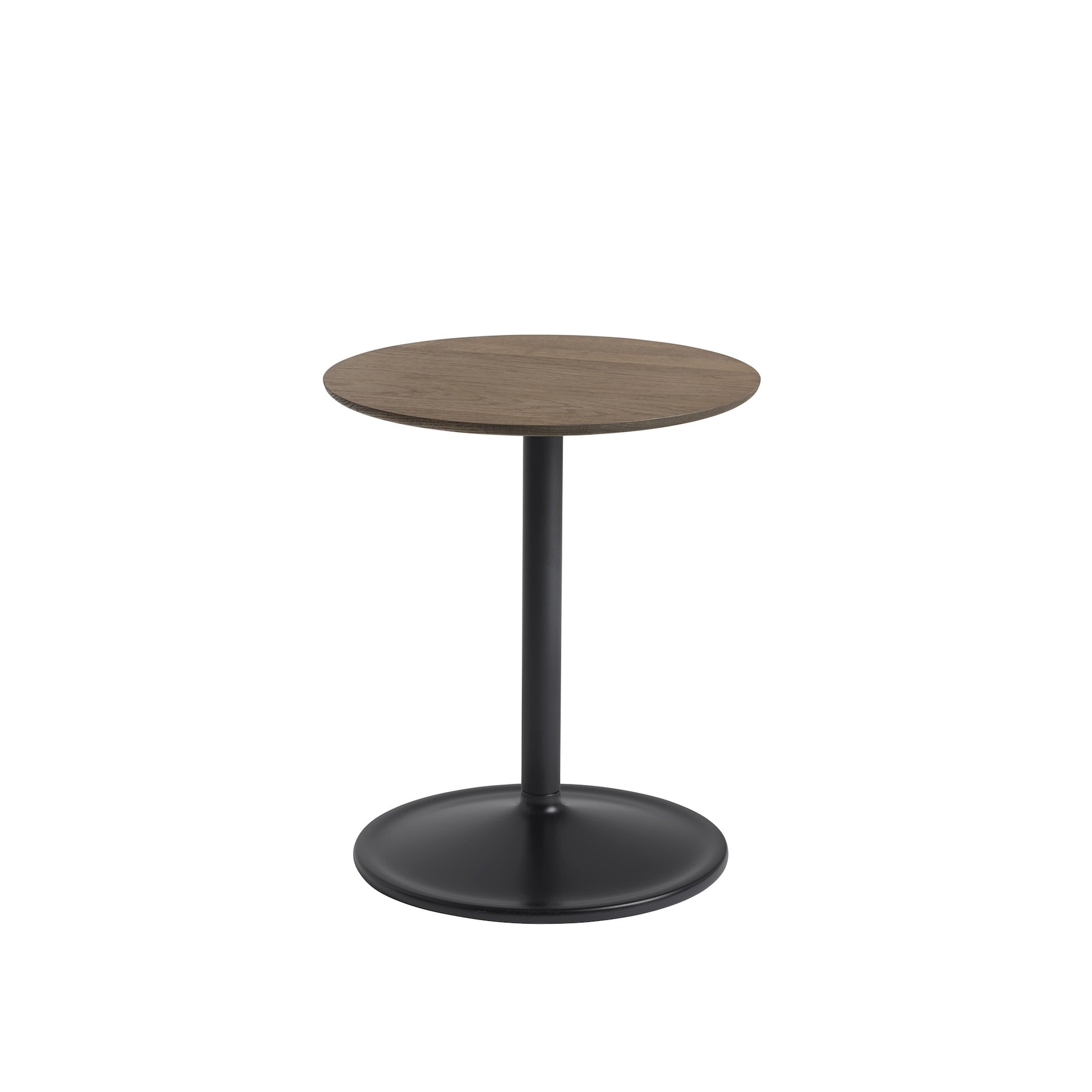 Muuto Soft Side Table Smoked Oak Top Black Base 16.1"w x 18.9"h