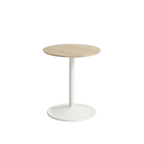 Muuto Soft Side Table Solid Oak Top Off White Base 16.1"w x 18.9"h