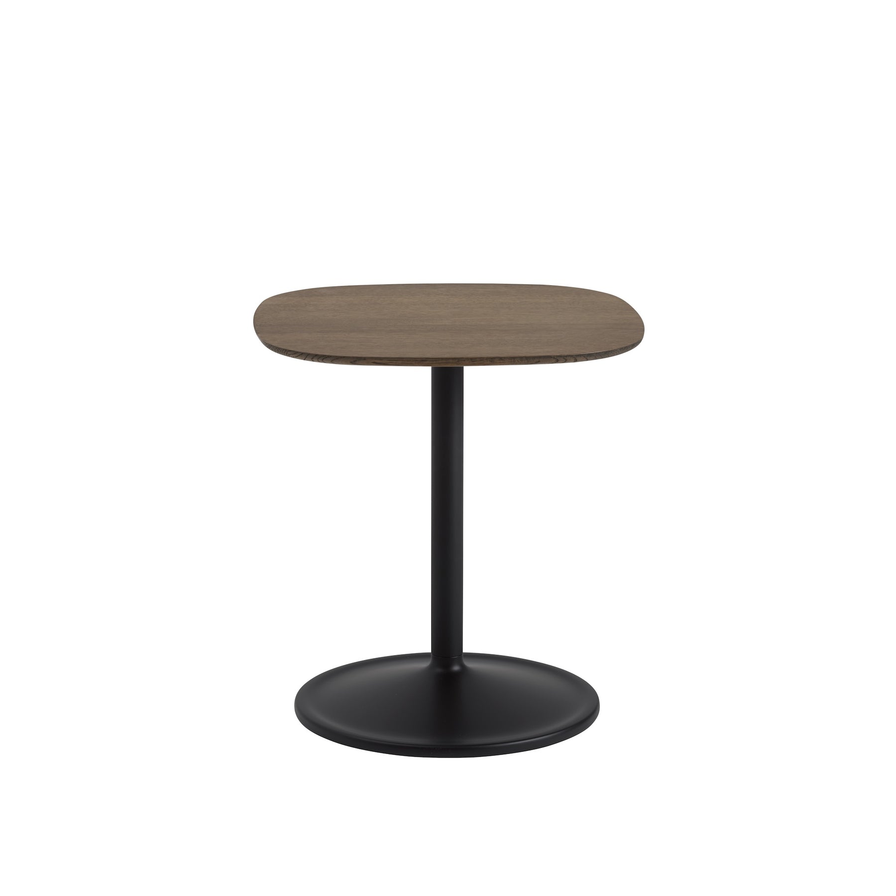 Muuto Soft Side Table Smoked Oak Top Black Base 17.7"w x 18.9"h