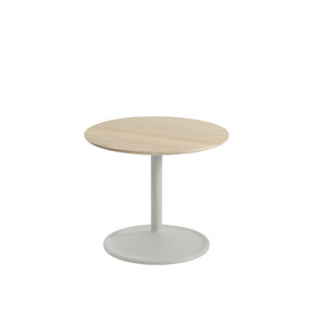 Muuto Soft Side Table Solid Oak Top Grey Base 18.9"w x 15.7"h