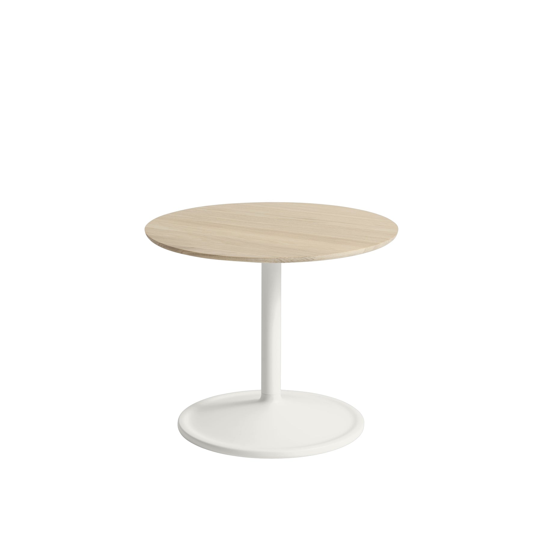 Muuto Soft Side Table Solid Oak Top Off White 18.9"w x 15.7"h