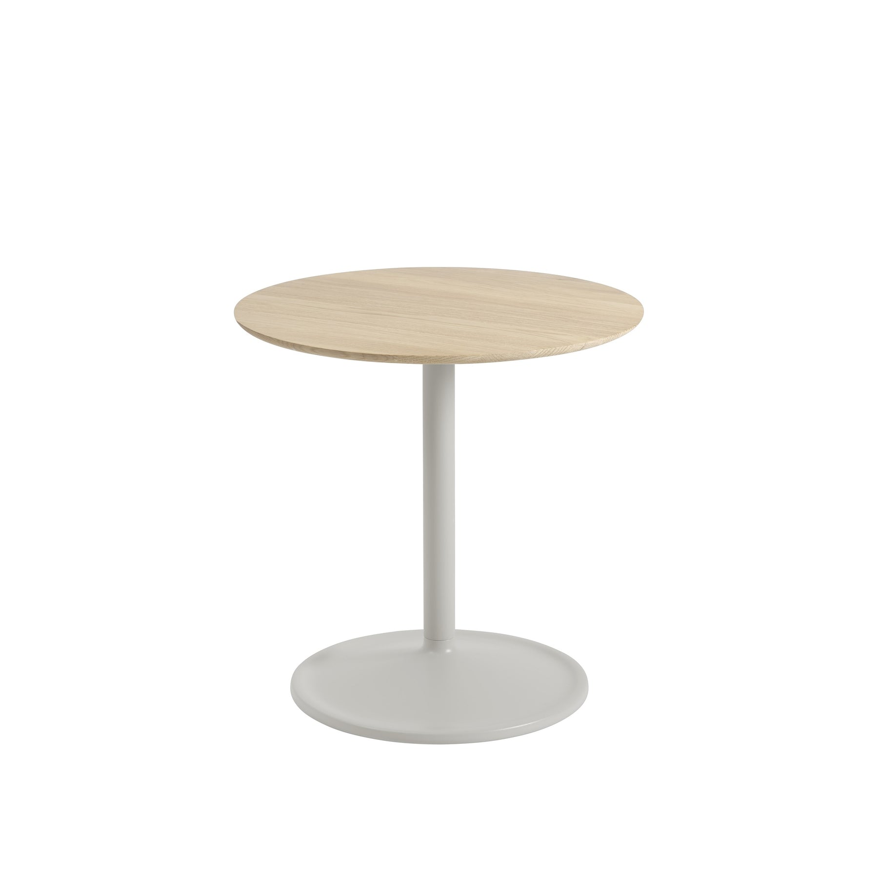 Muuto Soft Side Table Solid Oak Top Grey Base 18.9"w x 18.9"h