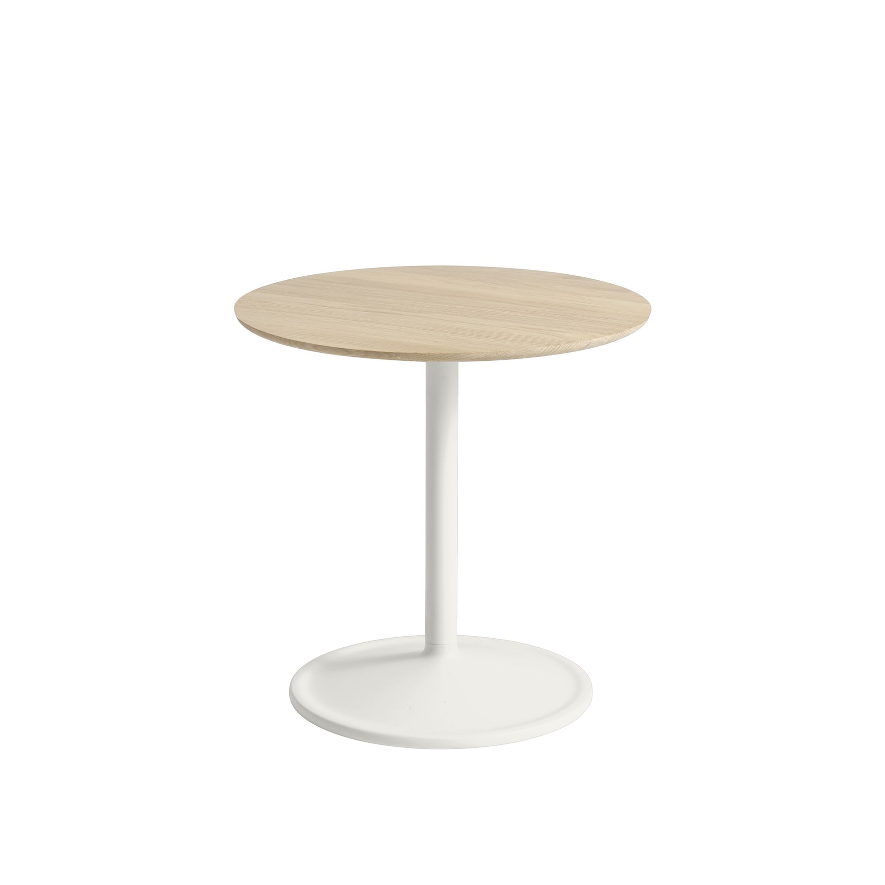 Muuto Soft Side Table Solid Oak Top Off White Base 18.9"w x 18.9"h