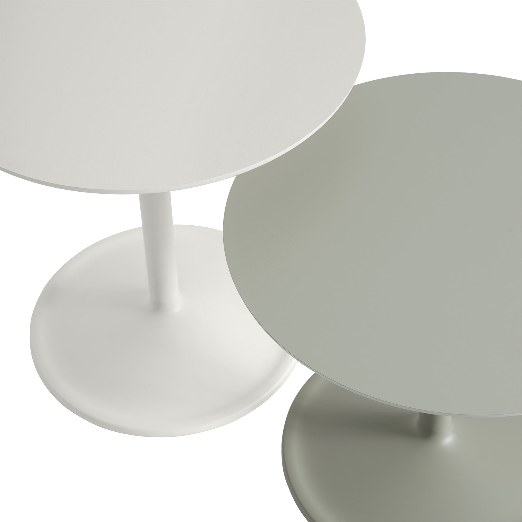 Muuto Soft Side Tables Off White and Dusty Green Detail