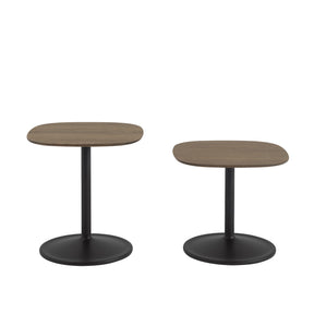 Muuto Soft Side Tables Smoked Oak Top Black Base Side by Side