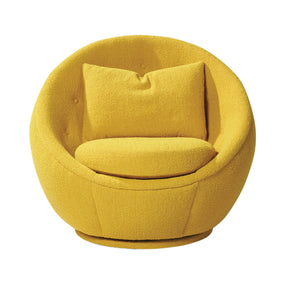 Thayer Coggin Milo Baughman Good Egg Swivel Chair Yellow Front