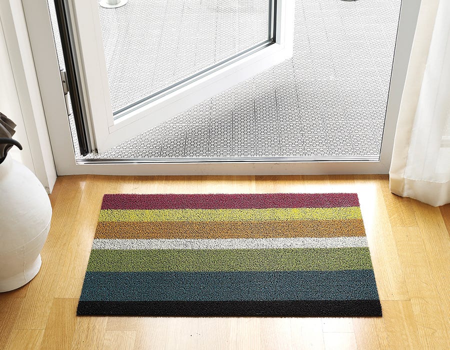 Chilewich Bold Stripe shag floor mats - Terrestra
