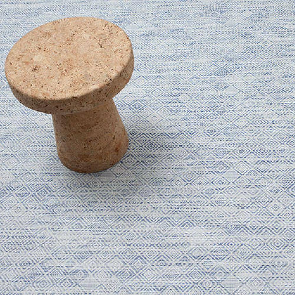Chilewich Mosaic Woven Stain Slip Resistant Floor Mat Indigo Blue Ivory 23  x 36”