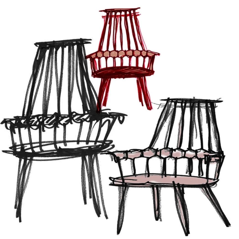 Kartell Comback Chairs Original Design Sketch by Patricia Urquiola