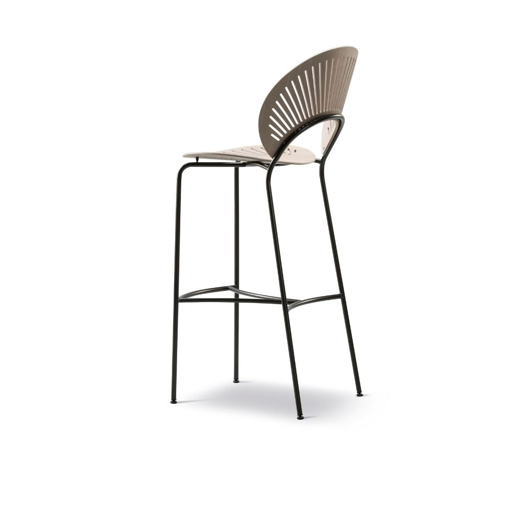 Nanna Ditzel Trinidad Barstool with Light Grey Oak and Flint Frame by Fredericia 